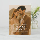 Boho Wedding Photo Minimalist Simple   Kaart (Staand voorkant)