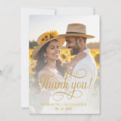 Boho Wedding Photo Script Bedankt Card (Voorkant)
