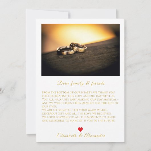 Boho Wedding Photo Script Bedankt Card (Achterkant)
