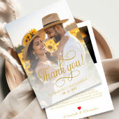 Boho Wedding Photo Script Bedankt Card