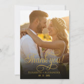 Boho Wedding Photo Script Bedankt Card (Voorkant)