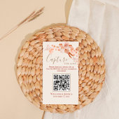 Boho Wedding Photo Sharing Pampas Grass QR Code Informatiekaartje