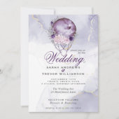 Boho Wedding Plum Paars Full Moon Uitnodiging (Voorkant)