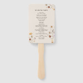 Boho Wedding Program fan, Ceremony Program floral Handwaaier (Achterkant)