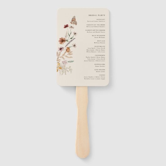 Boho Wedding Program Handwaaier (Achterkant)