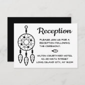 Boho Wedding Reception Dreamweaver Black White Kaart (Voorkant / Achterkant)