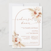 Boho Wedding Rehearsal Dinner Invite Pampas Grass Kaart (Voorkant)