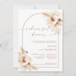 Boho Wedding Rehearsal Dinner Invite Pampas Grass Kaart<br><div class="desc">Deze mooie repetitie van het Dinner Invitation kenmerkt handbeschilderde waterverf floralen en pamapgras om de toon te zetten voor je beroemde, gestileerde bruiloft! Bewerk de meeste formuleringen eenvoudig om aan te passen aan uw gebeurtenis! De tekst en de boogkleuren zijn volledig editable -> klik "aanpassen verder"knoop om uit te geven!...</div>