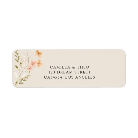 Boho Wedding Return Label (Voorkant)