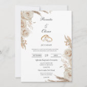 Boho wedding ring Spanish Wedding Invitation Kaart (Voorkant)