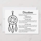 Boho Wedding Routebeschrijving Dreamcatcher Zwart Kaart (Voorkant)