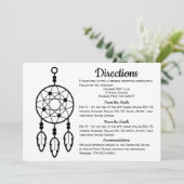 Boho Wedding Routebeschrijving Dreamcatcher Zwart Kaart (Staand voorkant)