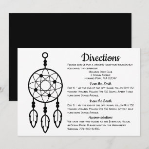 Boho Wedding Routebeschrijving Dreamcatcher Zwart  Kaart