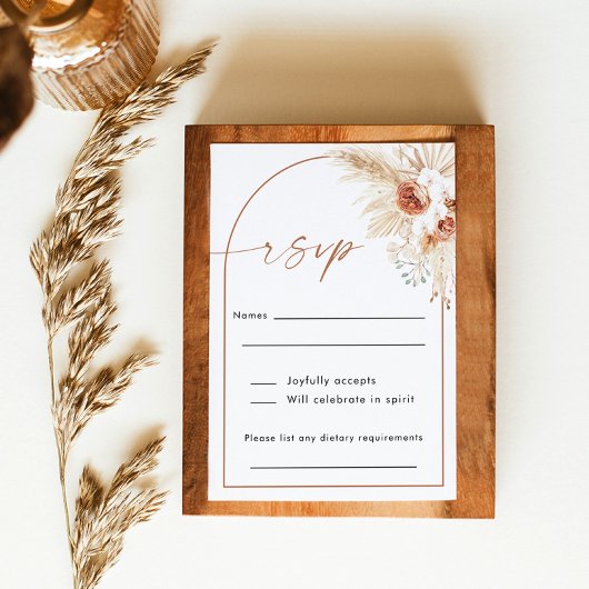 Boho Wedding RSVP Kaart | Kaart voor verticale res