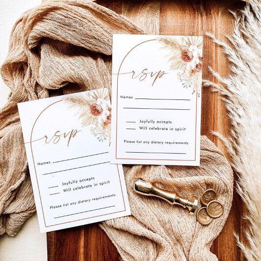 Boho Wedding RSVP Kaart | Kaart voor verticale res