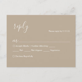 Boho Wedding RSVP-kaart, maaltijdopties Briefkaart