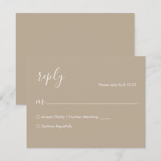 Boho Wedding RSVP-kaart RSVP Kaartje (Voorkant / Achterkant)