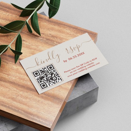 Boho Wedding RSVP Online Website met QR-code Informatiekaartje