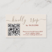 Boho Wedding RSVP Online Website met QR-code Informatiekaartje (Voorkant)