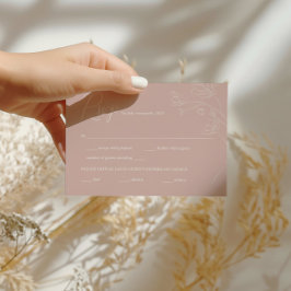 Boho Wedding RSVP | Terracotta en handgetekende bl Kaartje