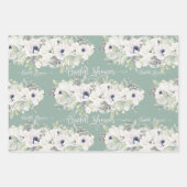 Boho Wedding Sage Waterverf Floral Vrijgezellenfee Inpakpapier Vel (Voorkant 3)