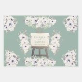 Boho Wedding Sage Waterverf Floral Vrijgezellenfee Inpakpapier Vel (Voorkant)