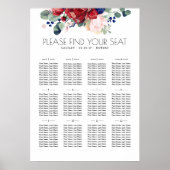 Boho Wedding Seating Chart Poster (Voorkant)