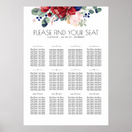 Boho Wedding Seating Chart Poster