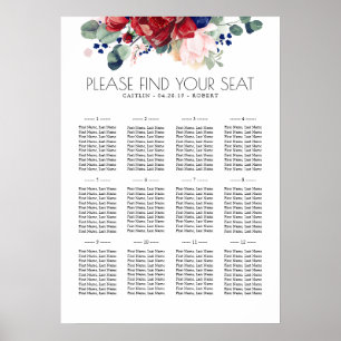 Boho Wedding Seating Chart Poster
