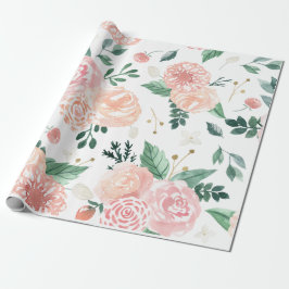 Boho Wedding Spring Waterverf Floral Cadeaupapier
