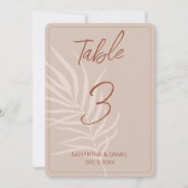 Boho Wedding Table Number (Voorkant)