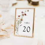 Boho Wedding Table Number<br><div class="desc">Boho Wedding Table Number. Deze stijlvolle en elegante trouwtafel is voorzien van prachtige handbeschilderde waterverf wildbloemen die zijn gerangschikt als een mooie bouquet die perfect is voor lente-,  zomer- of valbruiloften. Zoek overeenkomende objecten in het Witte Boho Wildflower Wedding Collectie.</div>