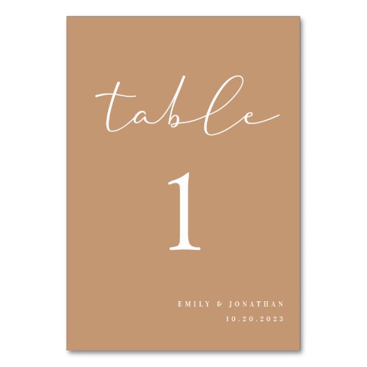 Boho Wedding Table Number Kaart (Voorkant)