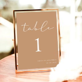 Boho Wedding Table Number Kaart
