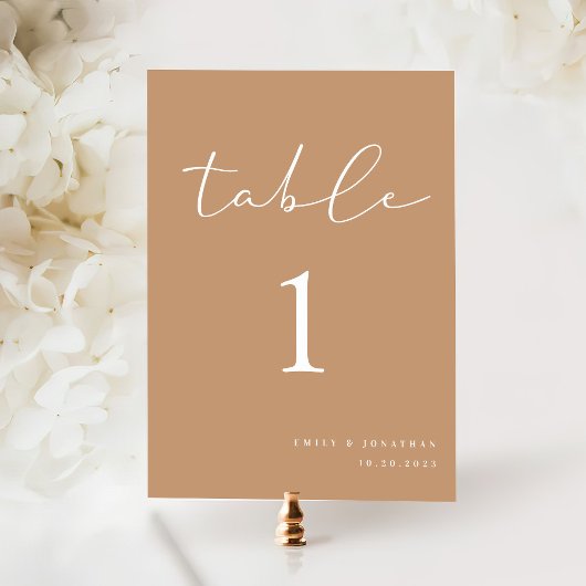 Boho Wedding Table Number Kaart