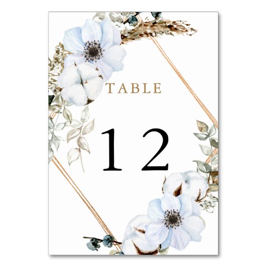Boho Wedding Table Number Lijst Herfst Terracotta Kaart (Voorkant)