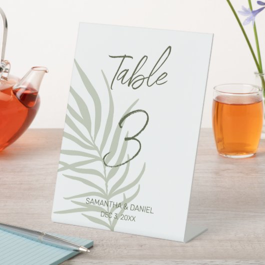 Boho Wedding Table Number Reclamebord Met Voetstuk (Insitu)