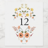 Boho Wedding Table Number Wijn Etiket (Enkel label)