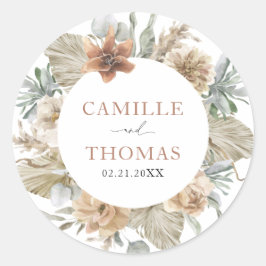 Boho Wedding Terracotta Envelope Seal Sticker