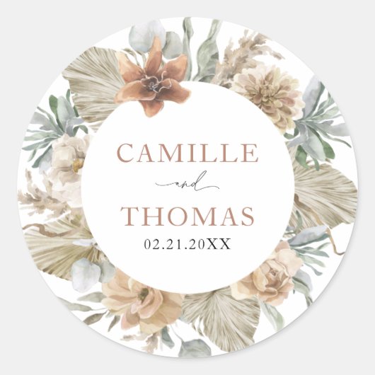 Boho Wedding Terracotta Envelope Seal Sticker (Voorkant)