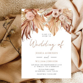 Boho Wedding: Terracotta Gedroogde Floral Bohemian Kaart