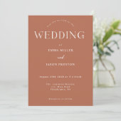Boho Wedding terracotta met fotouitnodiging Kaart (Staand voorkant)