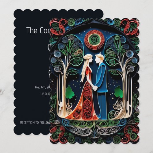 Boho Wedding Uitnodiging (Voorkant / Achterkant)