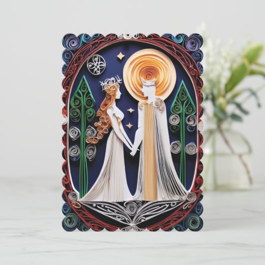 Boho Wedding Uitnodiging (Staand voorkant)