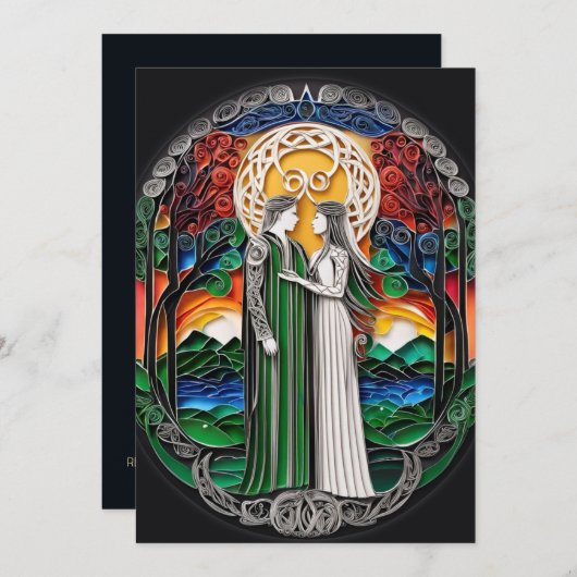 Boho Wedding Uitnodiging (Voorkant / Achterkant)