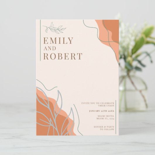 Boho Wedding Uitnodiging (Staand voorkant)