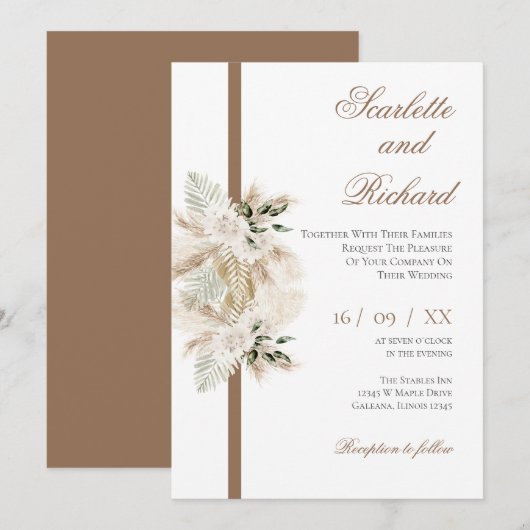 Boho Wedding Uitnodiging (Voorkant / Achterkant)