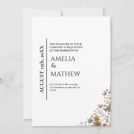 Boho Wedding Uitnodiging (Voorkant)