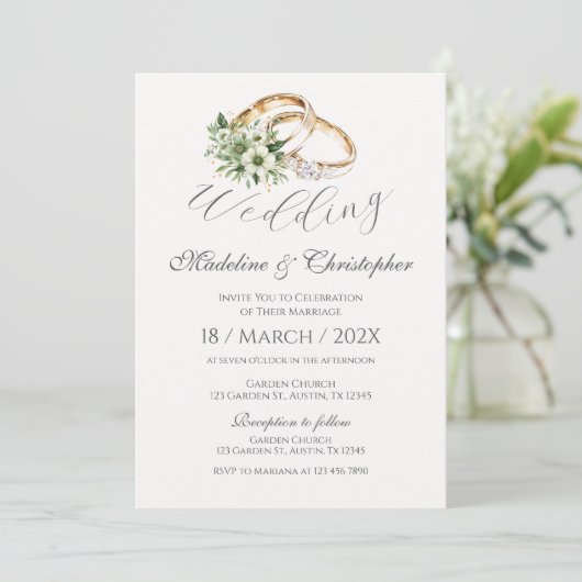Boho Wedding Uitnodiging (Staand voorkant)
