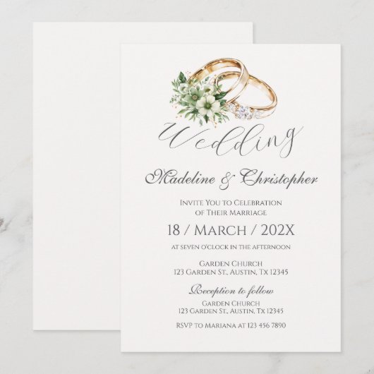 Boho Wedding Uitnodiging (Voorkant / Achterkant)